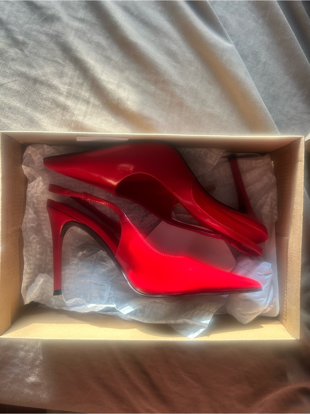 Steve Madden Red Patent Pointed Slingback Heels